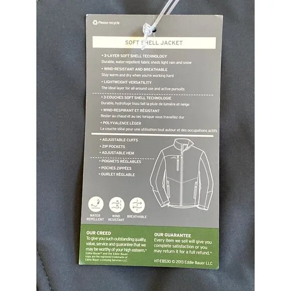 Eddie Bauer Softshell Jacket Army Team Microsoft Logo Navy Blue - Picture 8 of 9